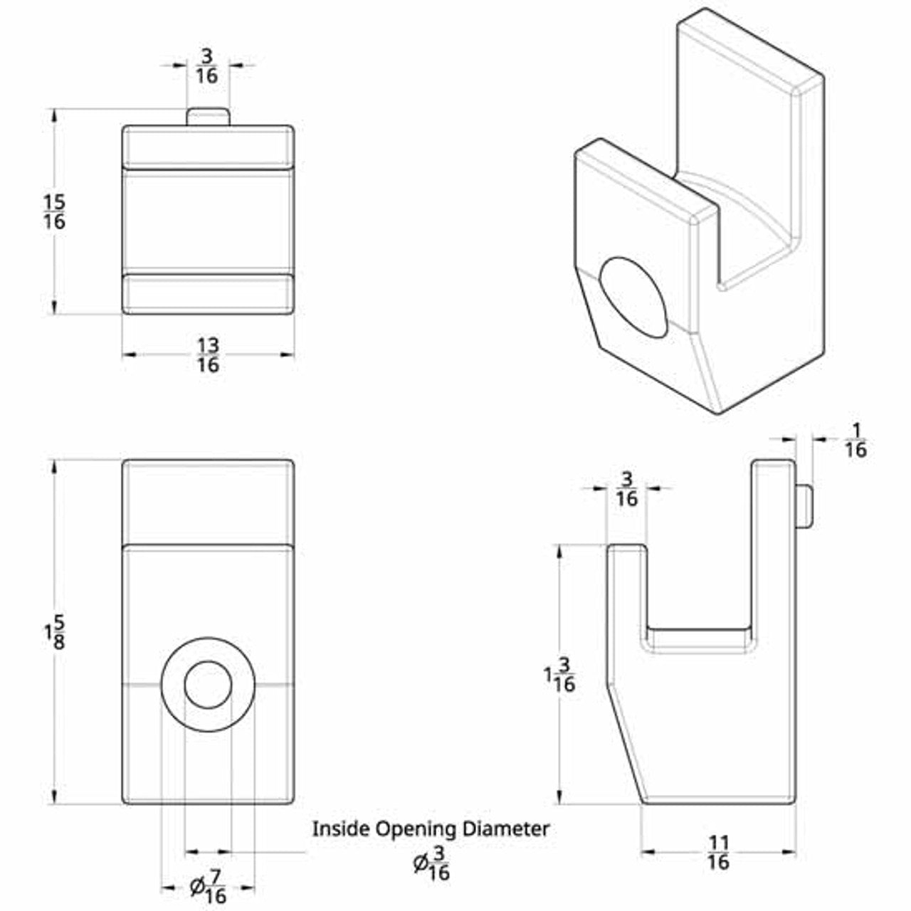 Peterbilt Sleeper Curtain Hook (Card of 2)