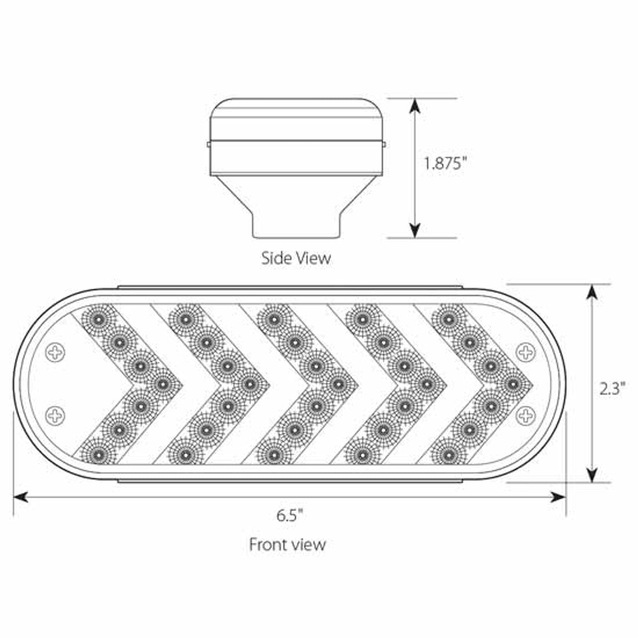 Spyder Series Oval Sequential Arrow Mid-Turn Red LED Light