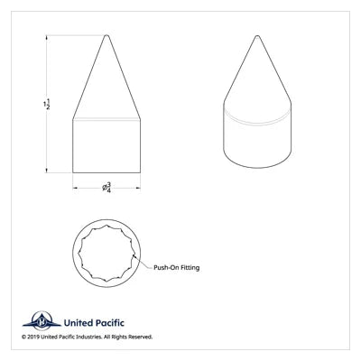 9/16" X 1-1/2" Chrome Plastic Spike Nut Cover - Push-On