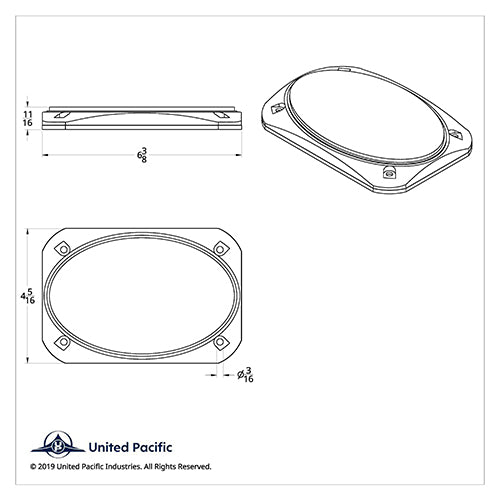 Chrome 6-3/8" X 4-5/16" Speaker Covers For Various Peterbilt Models (Pair)