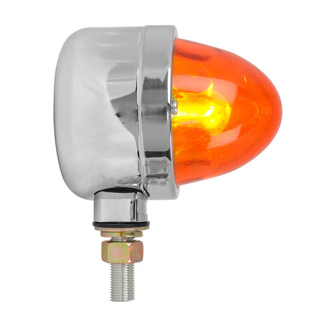 Single Face Chrome Auxiliary Dark Amber Watermelon Glass Lens Light