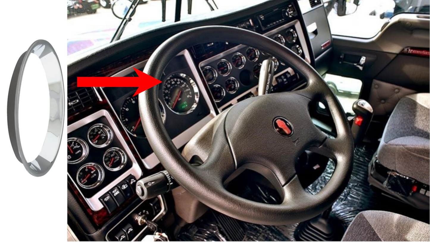 Kenworth Stick-On Speed/Tachometer Gauge Covers