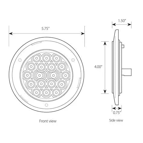 Fleet Series 4" LED Light w/ Black Flange Mount & 3-Prong Plug