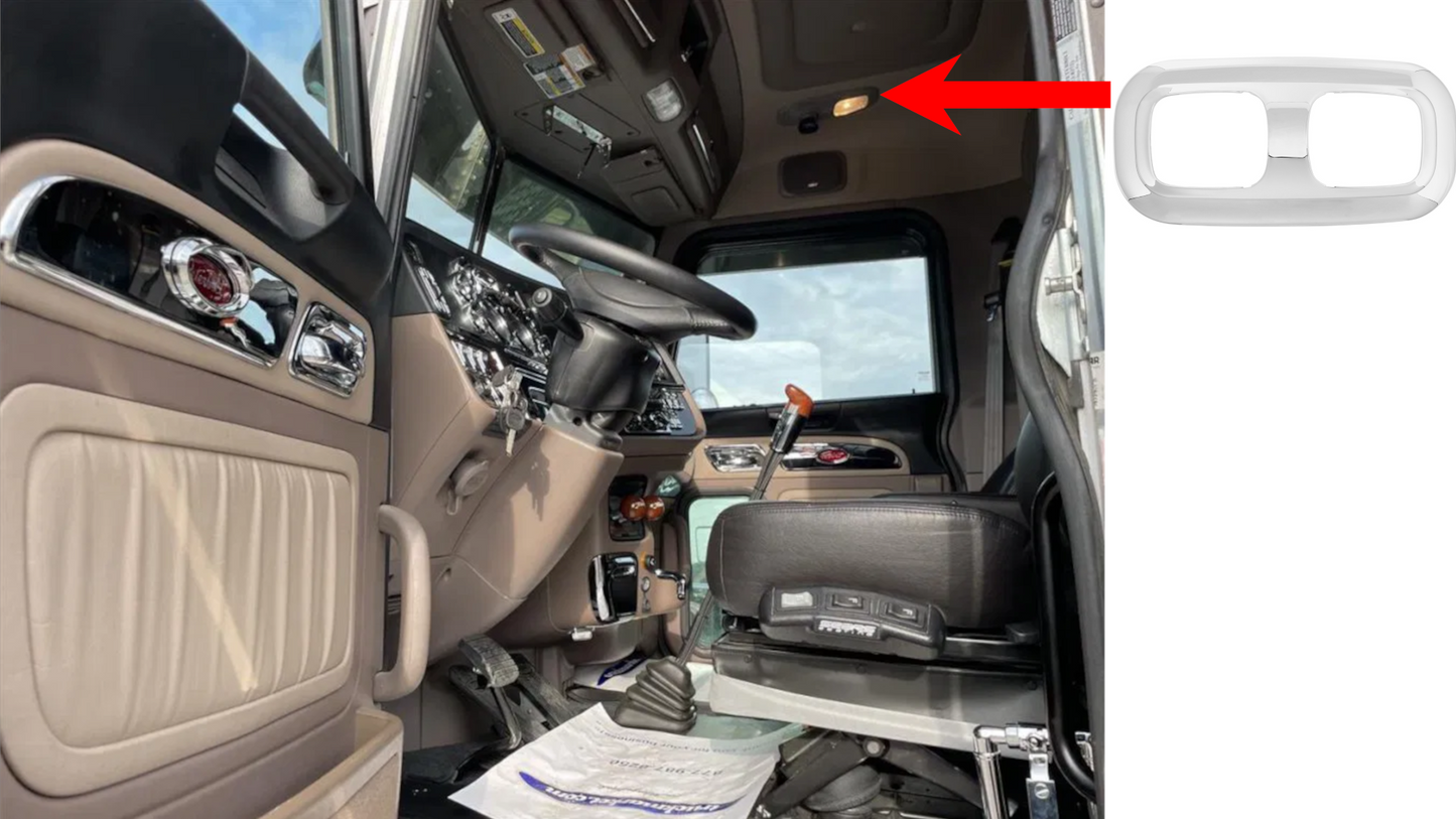 Dual Dome Light Trim Cover For Peterbilt