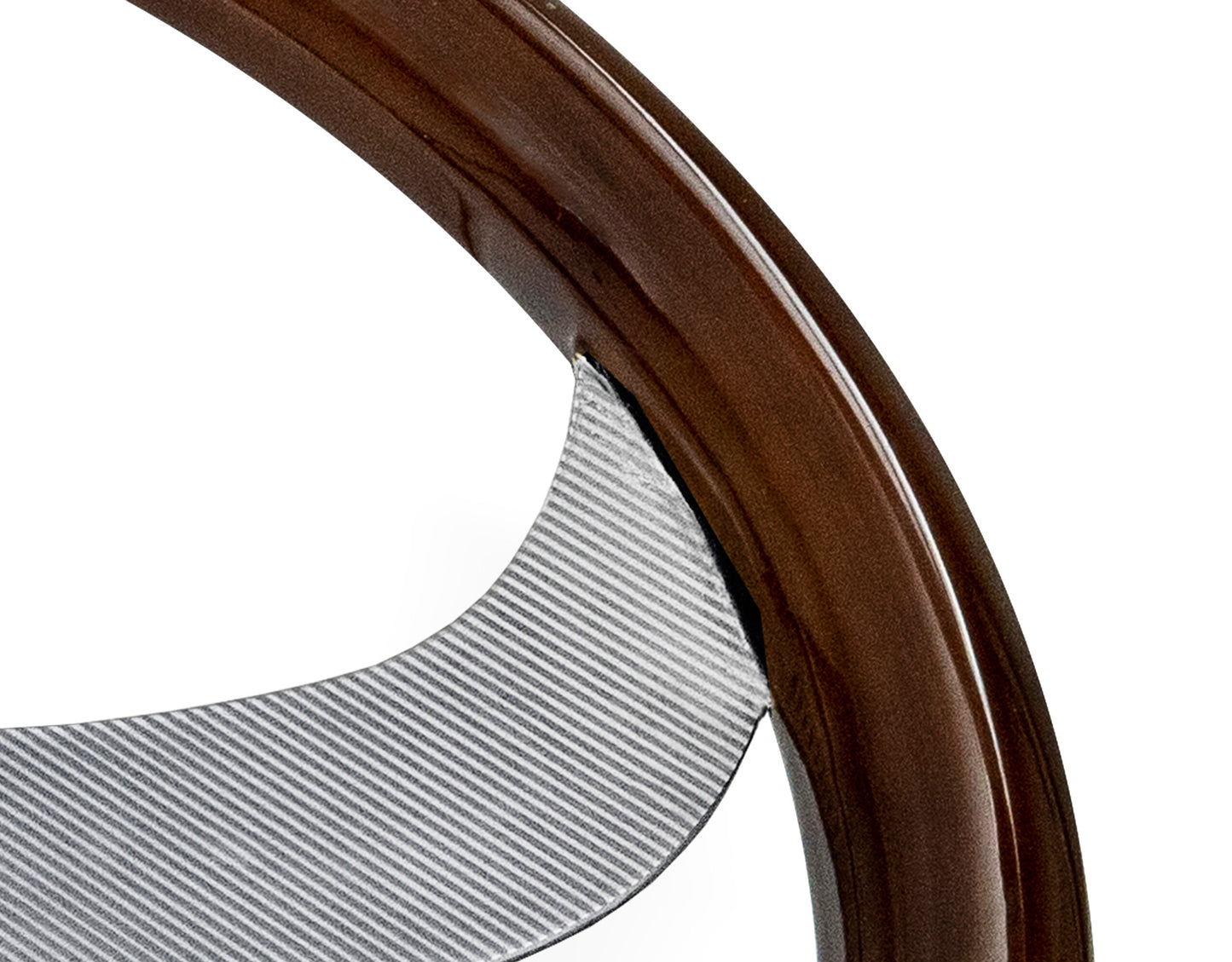 18” WOOD STEERING WHEEL WITH CHROME BUFFALO DESIGN
