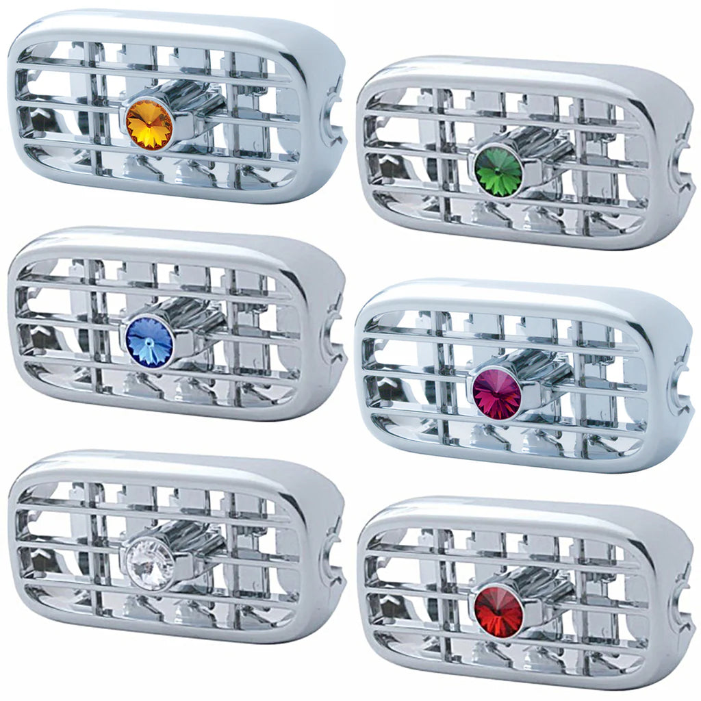 Chrome Plastic A/C Vent With Color Crystal For Peterbilt (2006+)