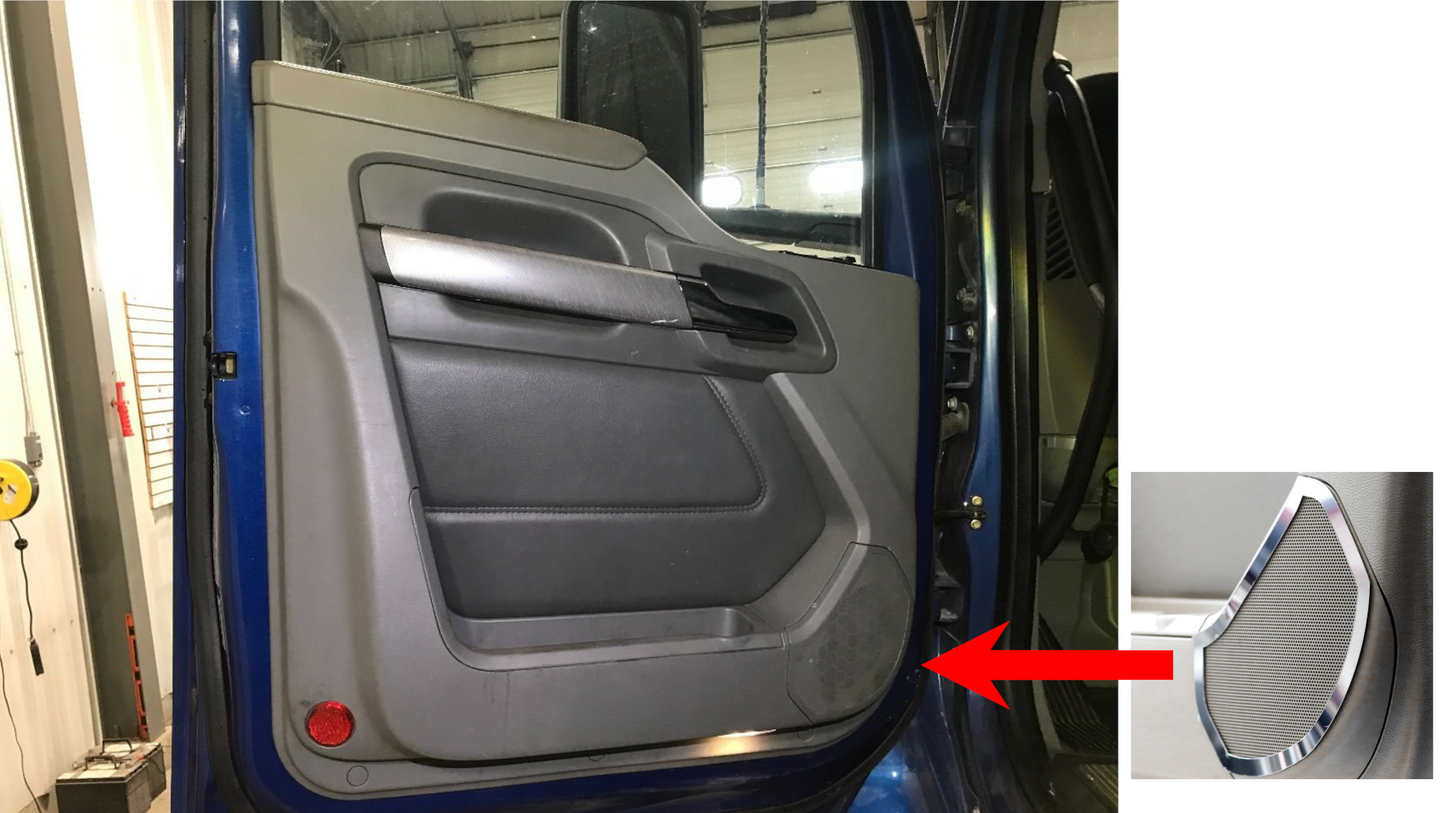 Kenworth T680/ T880 Chrome Door Speaker Trim