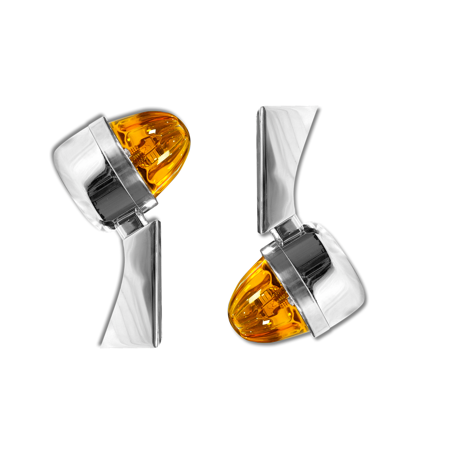 Watermelon Mirror Angled Brackets Polished Stainless Steel