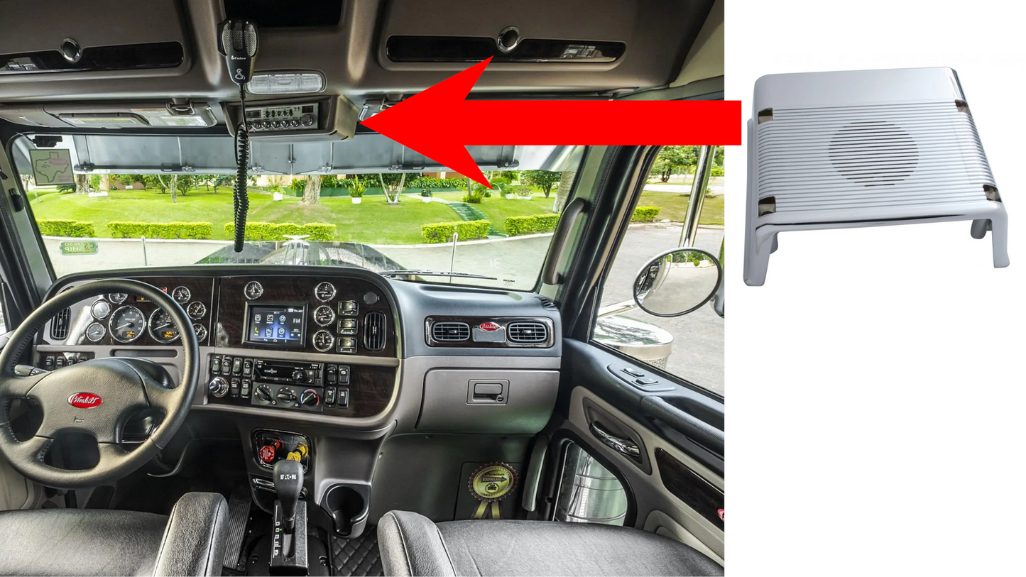 Chrome Plastic CB Radio Enclosure Peterbilt 389 (2008+), 388 (2008-2014), 387 (2006-2010), 386/384 (2006-2016)