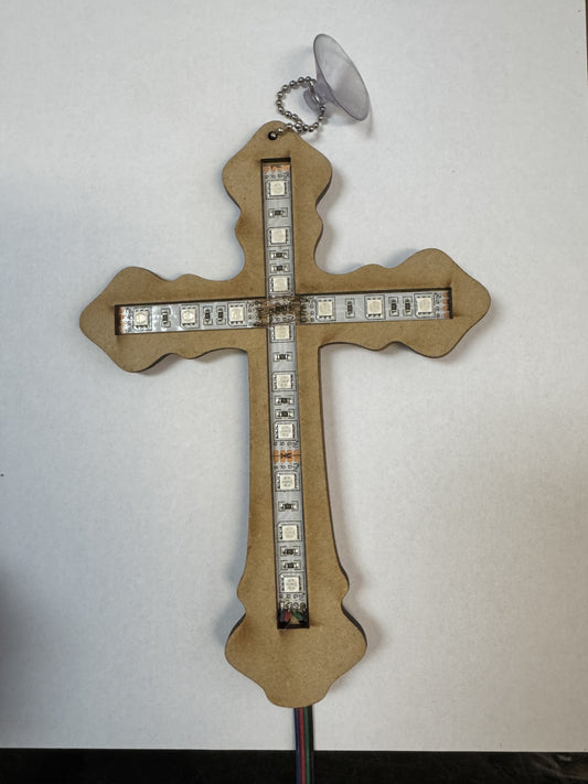 WOOD CROSS WITH RGB LED COLORS (SOLD BY EACH)