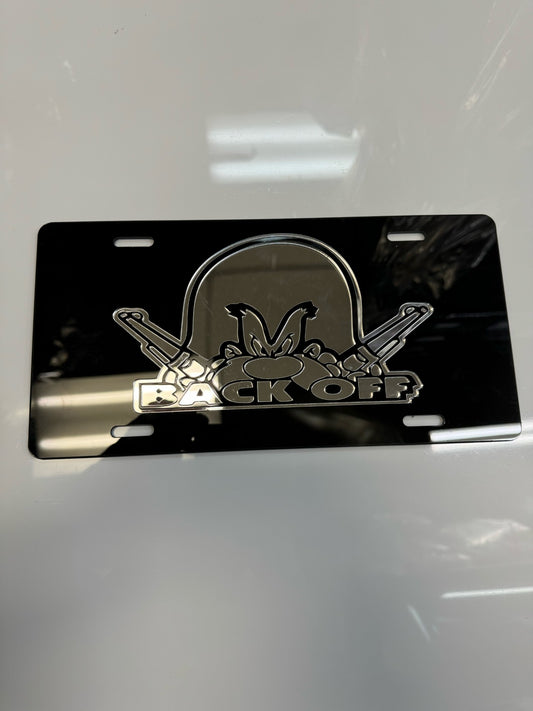 "BACK OFF" LICENSE PLATE