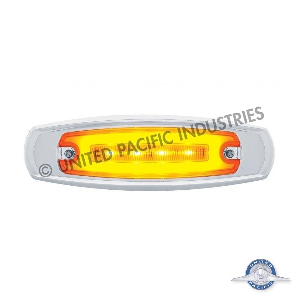 16 LED "GLO" Rectangular Clearance/Marker Light w/ Bezel - Amber LED