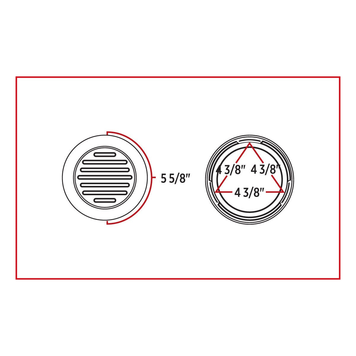 4" FLATLINE CLEAR RED LED STOP, TURN & TAIL LIGHT WITH FLANGE MOUNT