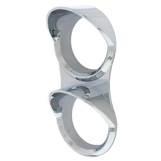 Chrome Small 2-Gauge Bezel With Visor For Mack