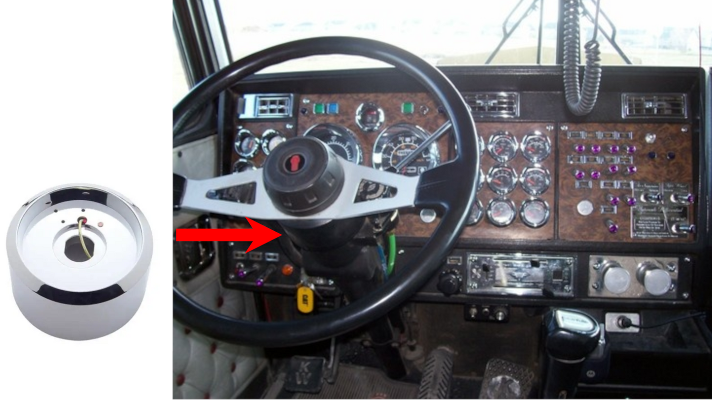 Chrome Plastic Steering Column Cover For 2002 And Older Kenworth W900/T800/T600 And Peterbilt 387/386