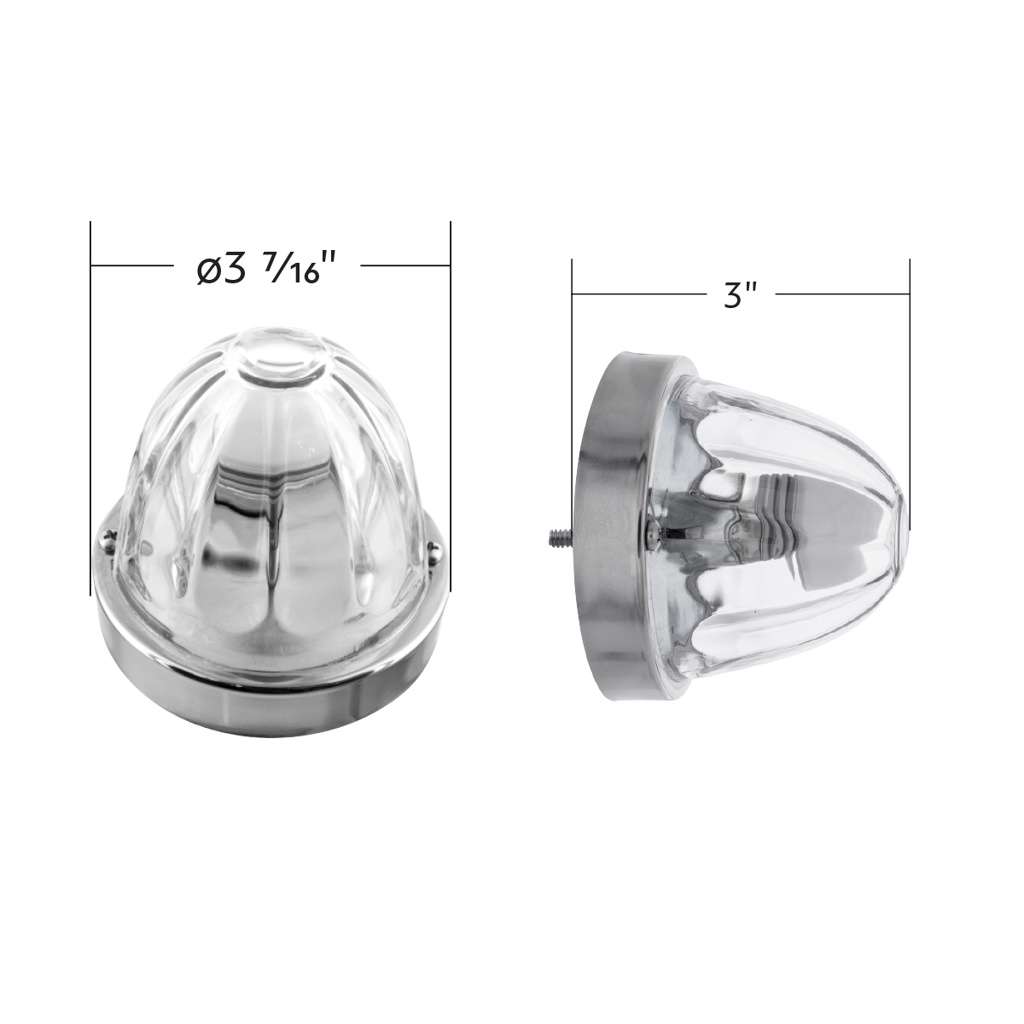 FLUSH MOUNT LARGE CLEAR GLASS MARKER LIGHT KITS (WATERMELON LIGHTS)
