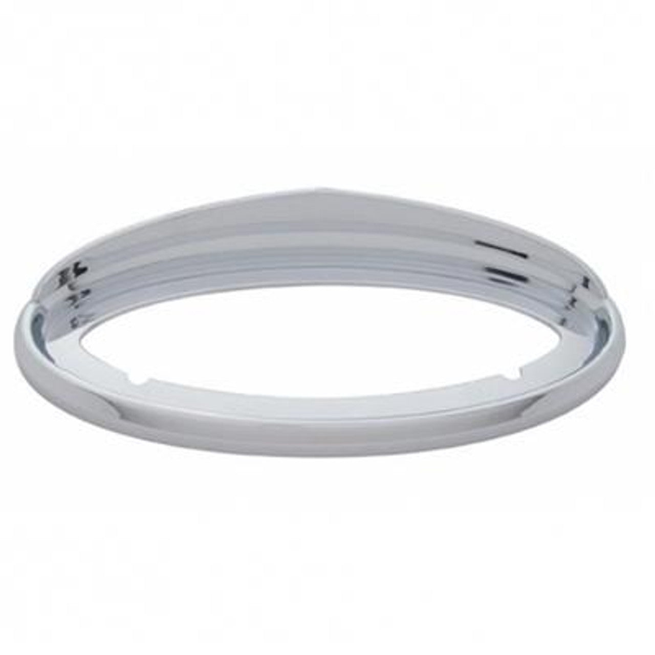 Chrome Bezel With Visor For 7-1/2" X 3" Peterbilt Unibilt Emblem