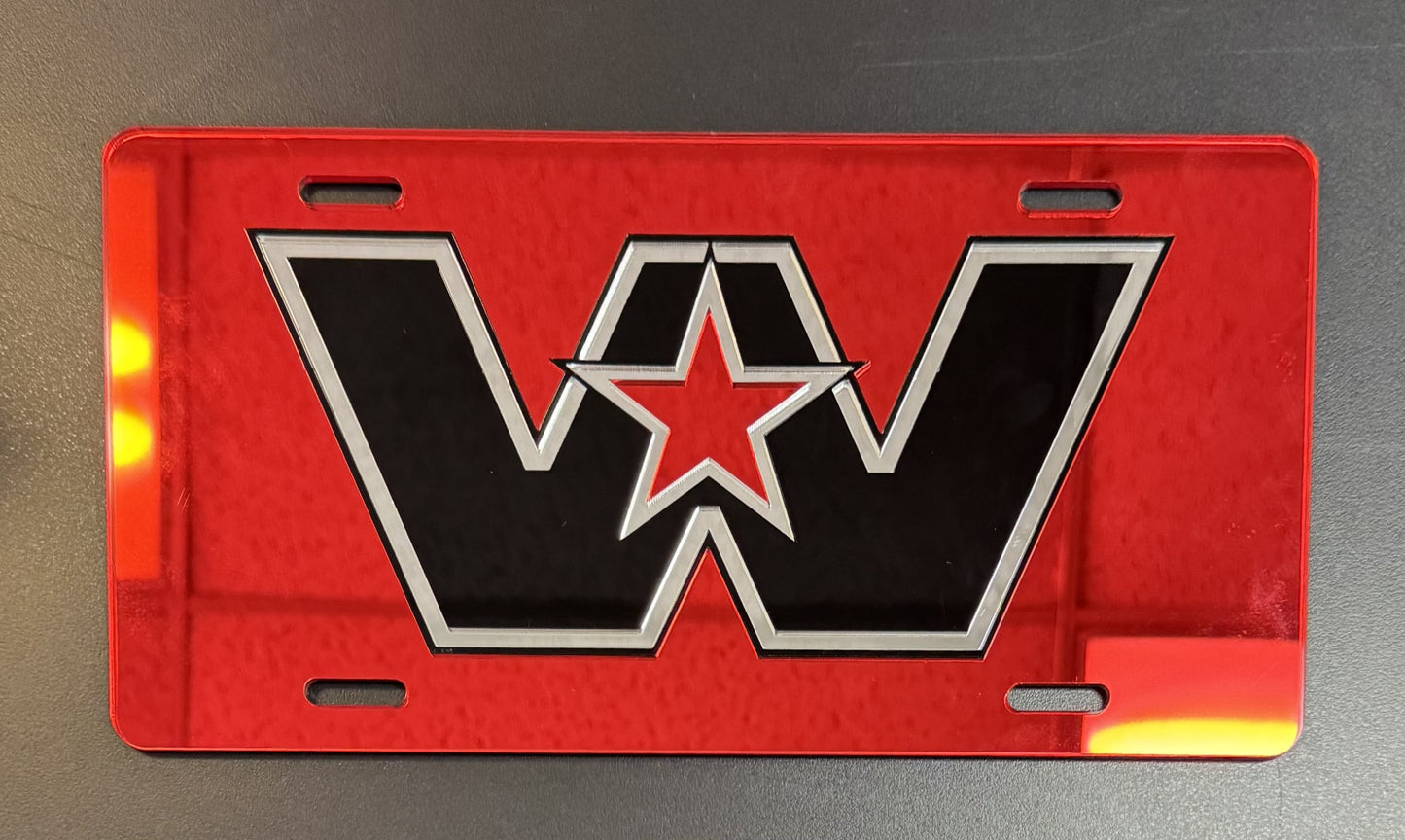 WESTERN STAR ACRYLIC LICENSE PLATE COVERS