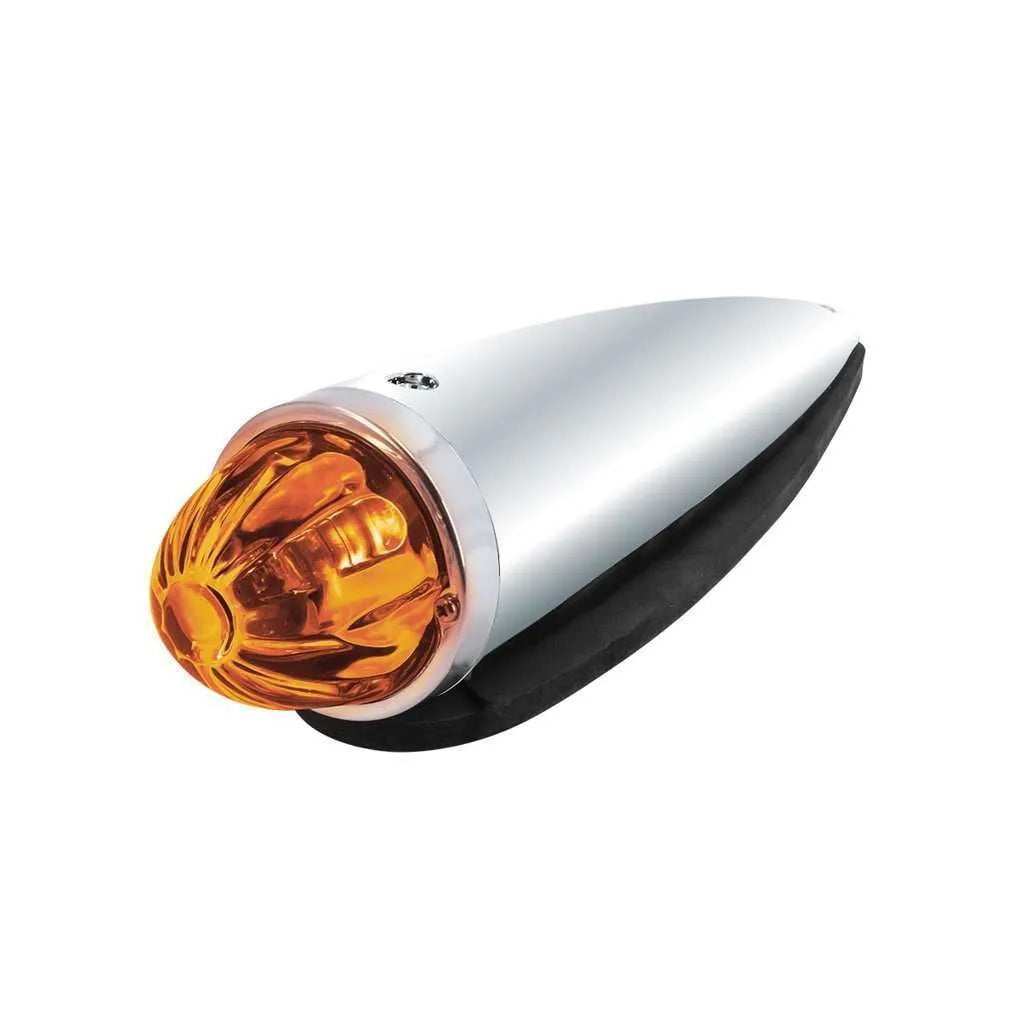 Chrome Die Cast Torpedo Cab Light With Watermelon Glass Light Amber Lens