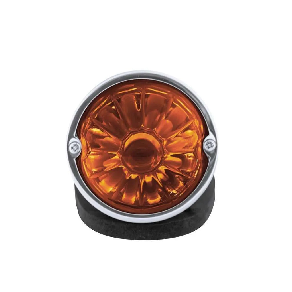 Chrome Die Cast Torpedo Cab Light With Watermelon Glass Light Amber Lens
