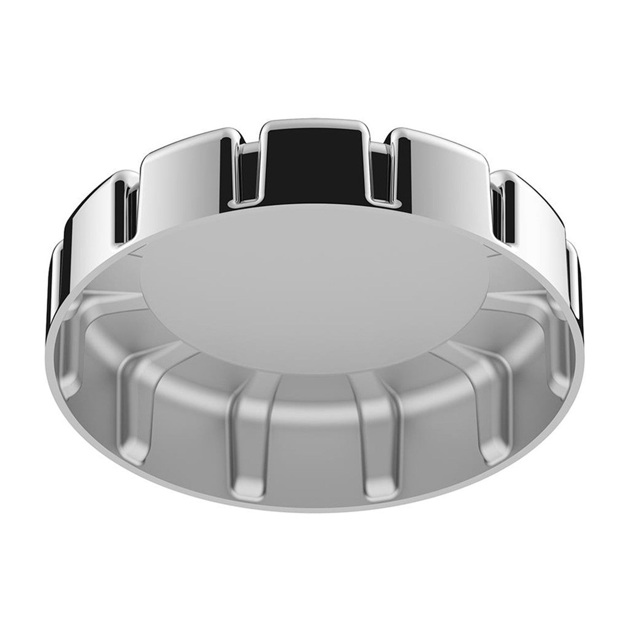 Chrome Plated Billet Aluminum KW Fuel Cap Cover with Ribbed Edges