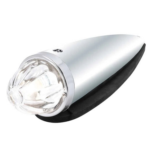 Chrome Die Cast Torpedo Cab Light With Watermelon Glass Lens & 1156 Bulb - Clear