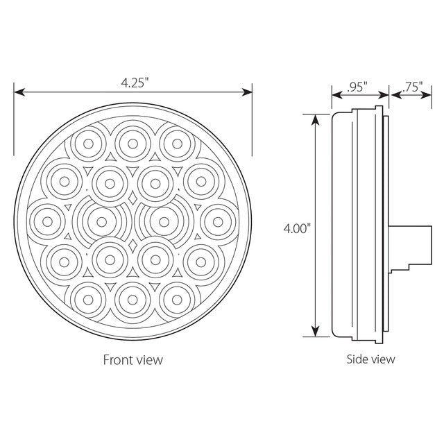 Fleet Series 4" LED Light with Grote 3-Prong Round Plug