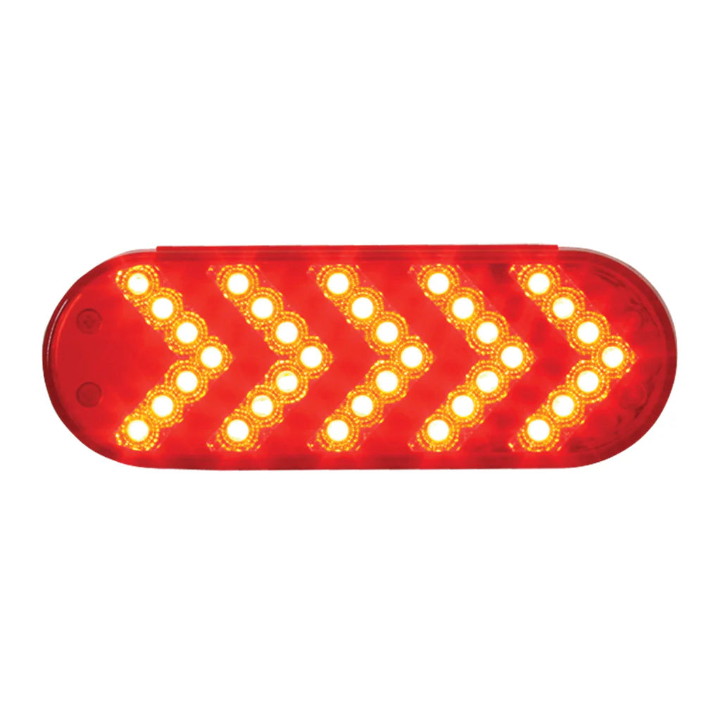Spyder Series Oval Sequential Arrow Mid-Turn Red LED Light