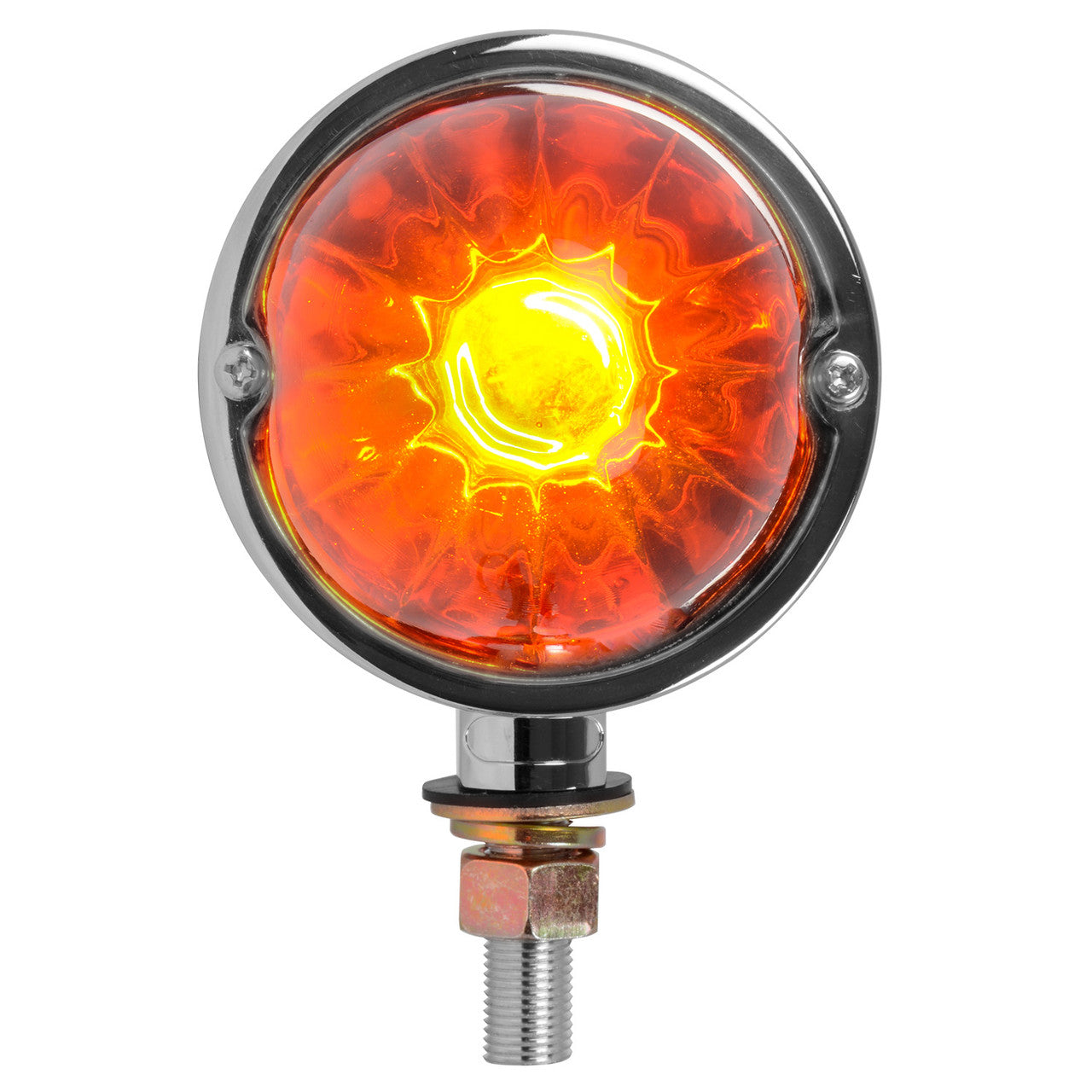 Single Face Chrome Auxiliary Dark Amber Watermelon Glass Lens Light