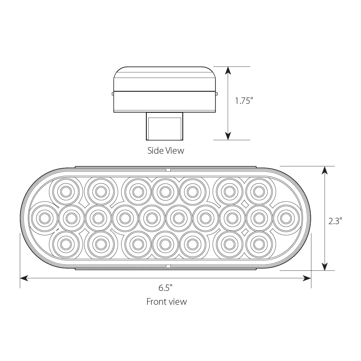 OVAL HIGH POWER PEARL LED SEALED LIGHT