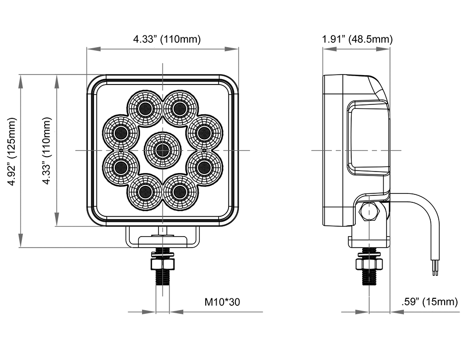 4.4" High Flux Square Flood with ATCS®