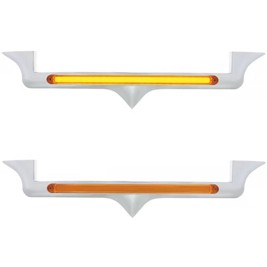 Chrome Hood Emblem Trim With 24 LED GloLight Bar For Kenworth