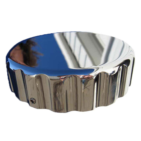 Chrome Plated Billet Aluminum KW Fuel Cap Cover with Ribbed Edges