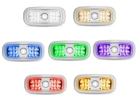 LED Interior Projector Dome & Map 7-Color Cab Light for Peterbilt 389 – Chrome