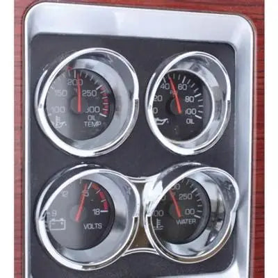 Small 2 Gauge Cluster Bezel With Visor For 2006+ Kenworth