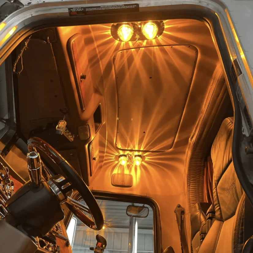 Stainless Steel Above Door Dome Light Plate for Peterbilt Trucks