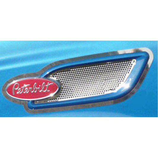 Polished Stainless Steel Peterbilt 386 outer intake trim