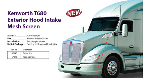 Kenworth T680 Hood Intake Mesh Screen
