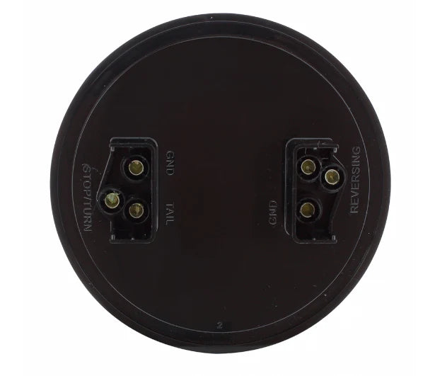 4" Round Combo Light With 12 LED Stop, Turn & Tail & 16 LED Back-Up - Red LED/Red Lens