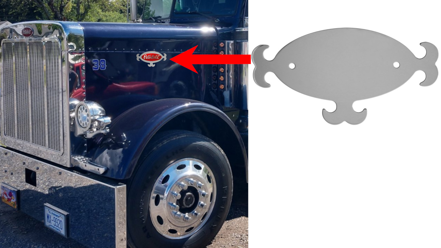 Chrome Hood Emblem Peterbilt Accent
