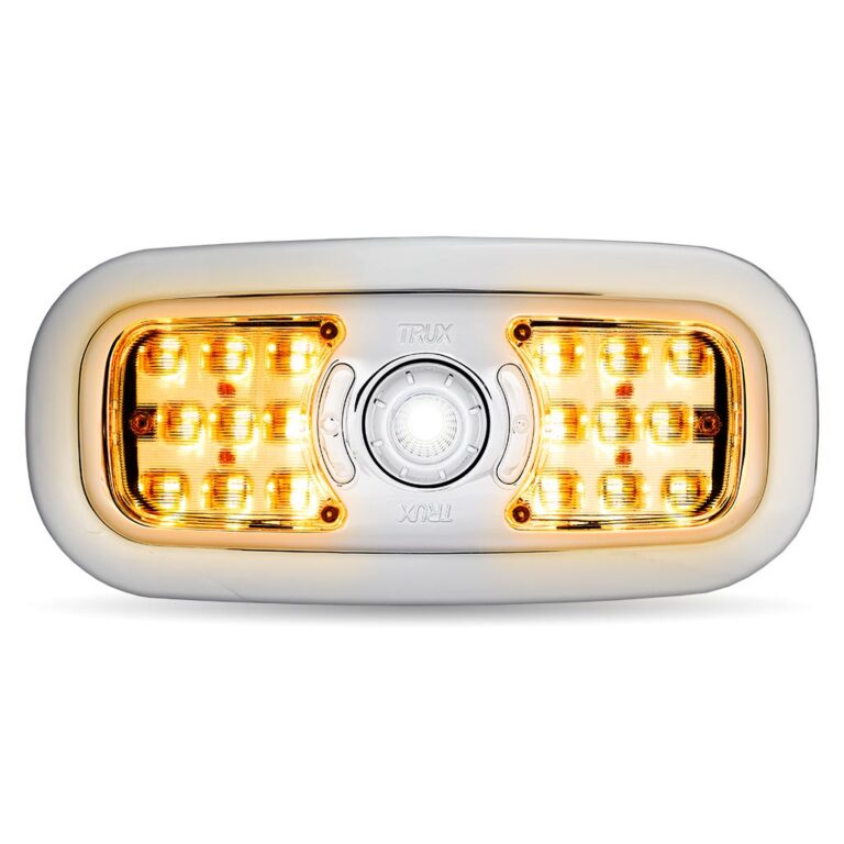 LED Interior Projector Dome & Map 7-Color Cab Light for Peterbilt 389 – Chrome