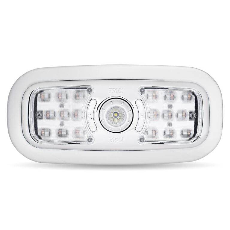 LED Interior Projector Dome & Map 7-Color Cab Light for Peterbilt 389 – Chrome