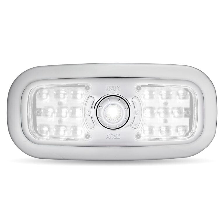 LED Interior Projector Dome & Map 7-Color Cab Light for Peterbilt 389 – Chrome