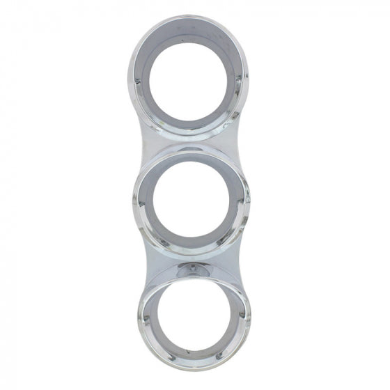 Chrome Small 3-Gauge Bezel With Visor For Mack