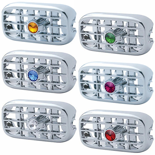 Chrome Plastic A/C Vent With Color Crystal For Peterbilt (2006+)