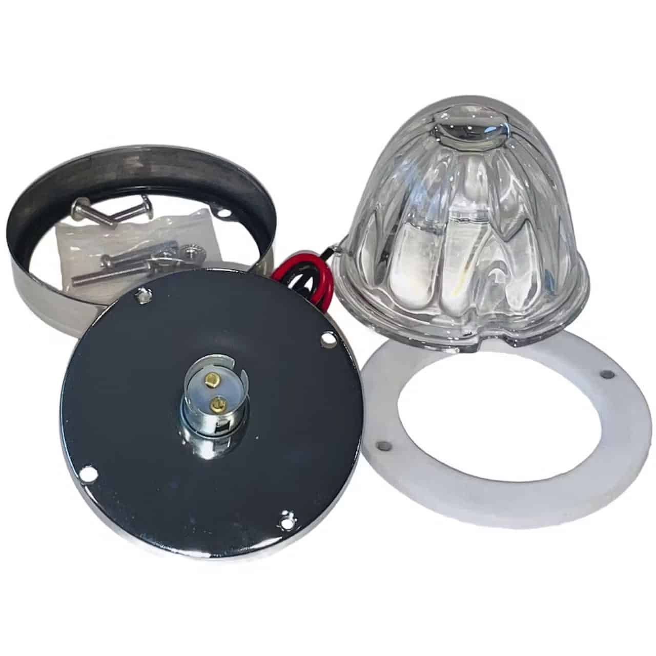 FLUSH MOUNT LARGE CLEAR GLASS MARKER LIGHT KITS (WATERMELON LIGHTS)