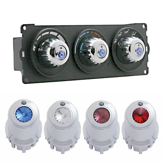 Center A/C Control Knob For 2006+ Kenworth -Colored Crystal