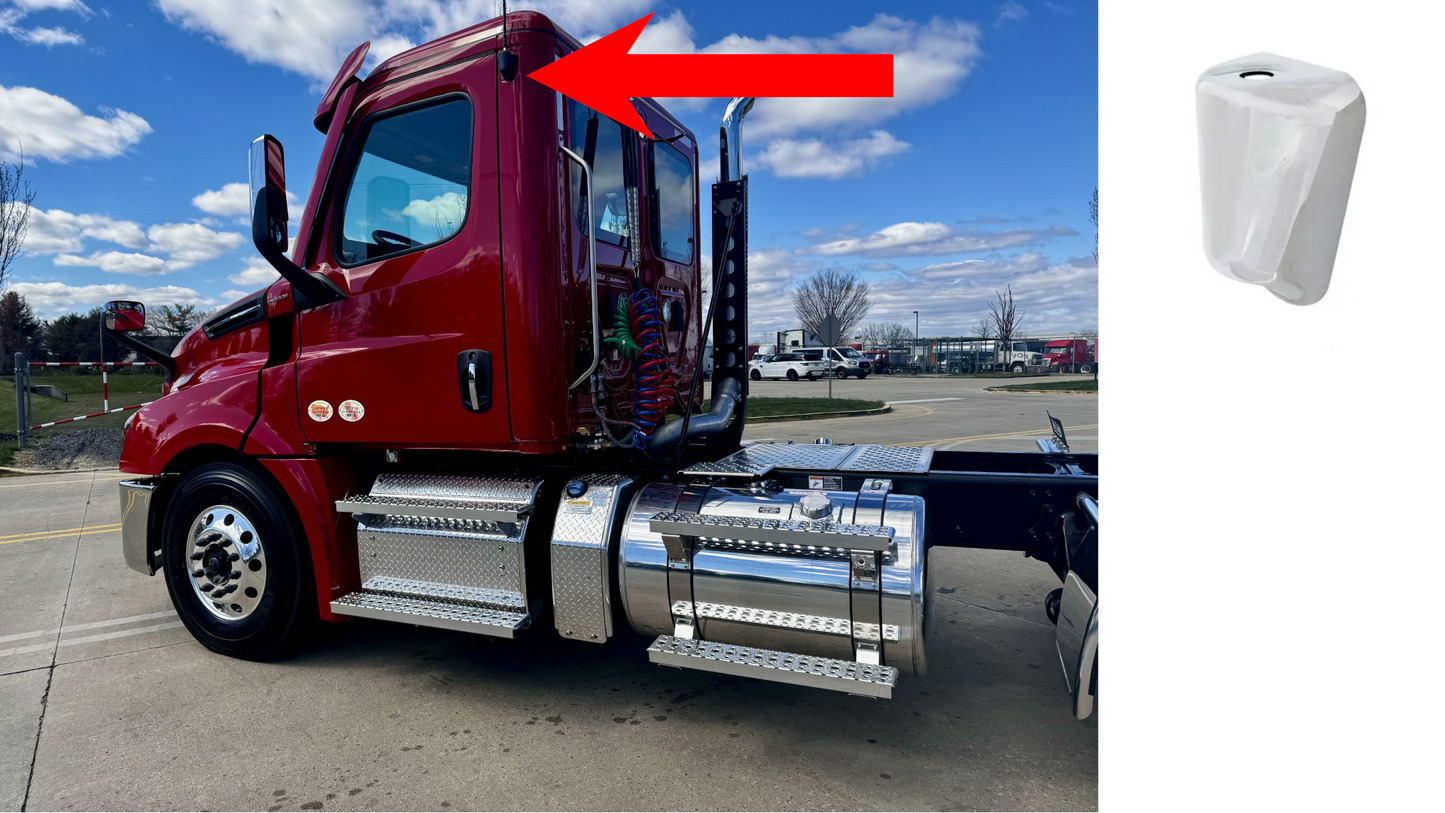 Chrome Plastic Cab Mounted Antenna Cover For 2012-2025 Freightliner Cascadia