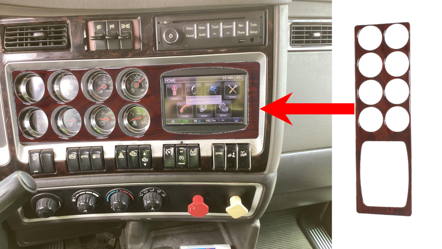 Wood Gauge Trim with Navigation for Kenworth W900 & T660