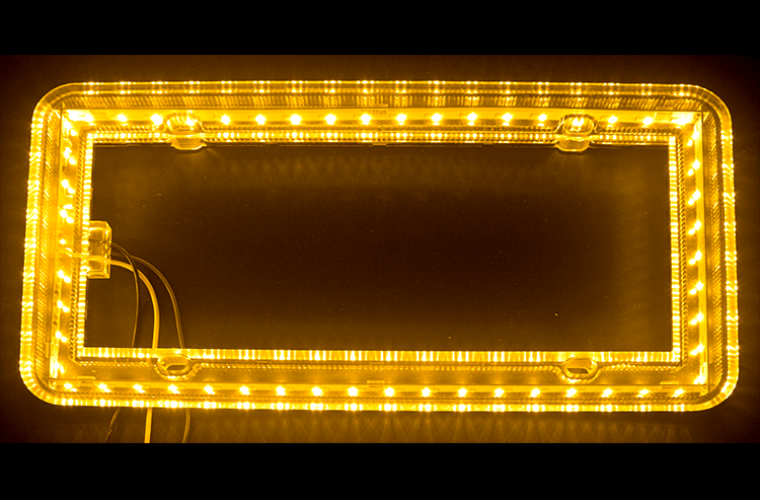 Halo Glow Light for License Plates, amber and white LEDs